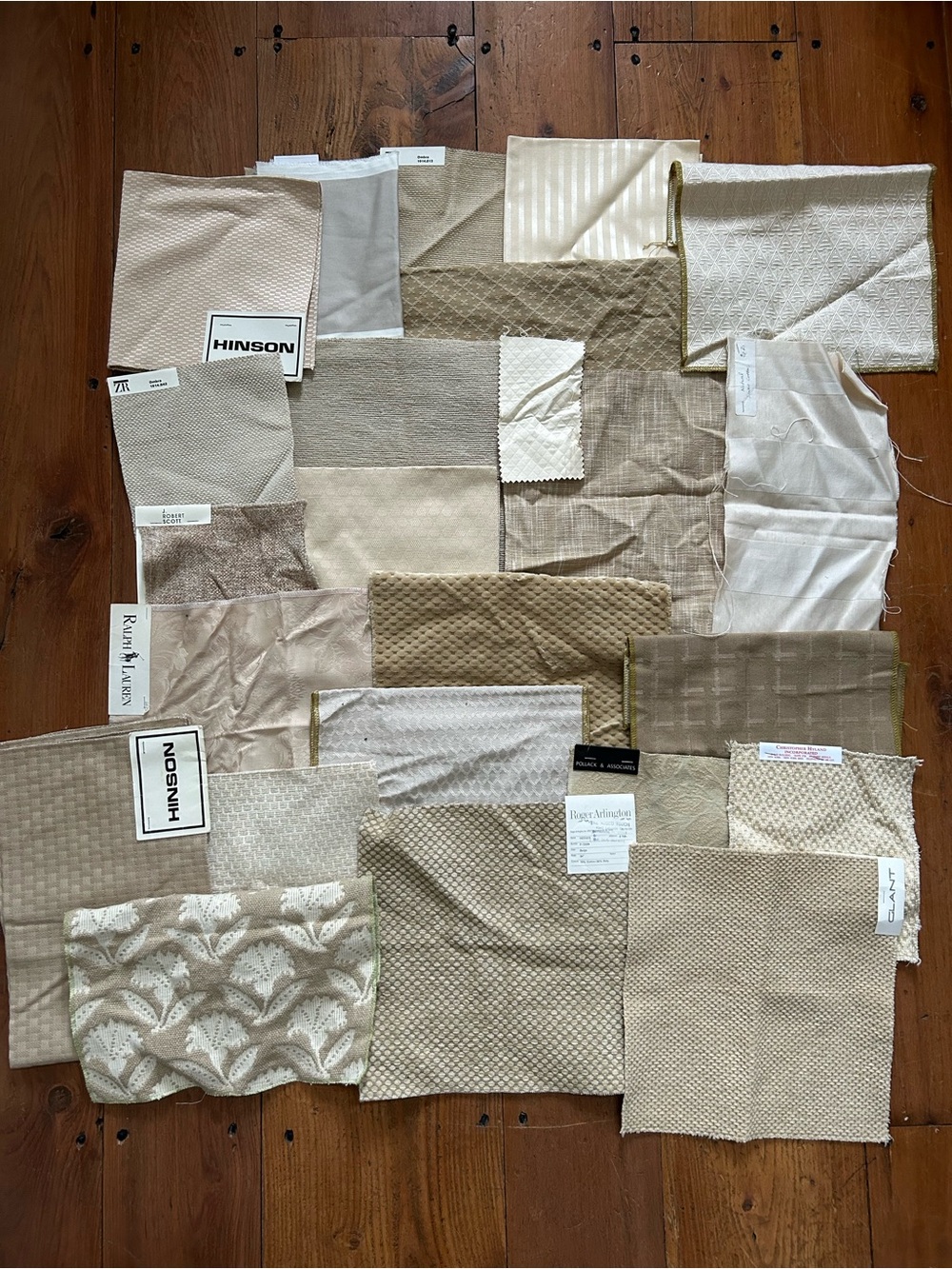 Designer Frabric for Upholstery Neutral, cream, beige colorways 24 pieces